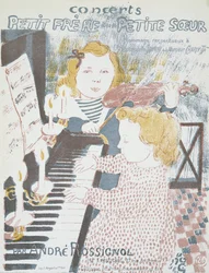 Concerts pour le petit frere et la petite soeur (Noter för André Rossignols konsert för en ung bror och syster), 1903 (litografi i färger)